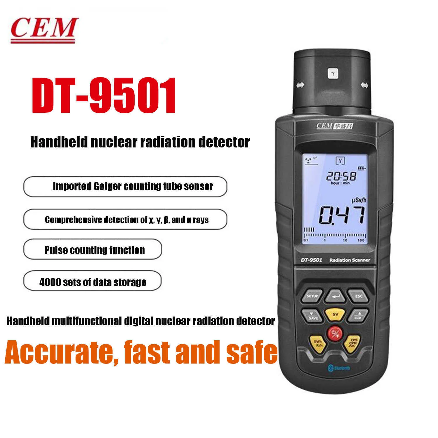 CEM DT9501核放射検出器放射性物質の核放射検出Xray検出器アラーム