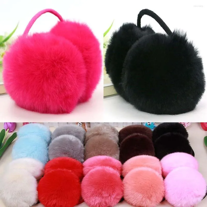 Bérets Adulte Enfants Classique Oreille Couverture Hiver En Peluche Fuzzy Fausse Fourrure Chaud Grand Oreille Sac Pur Couleur Imitation