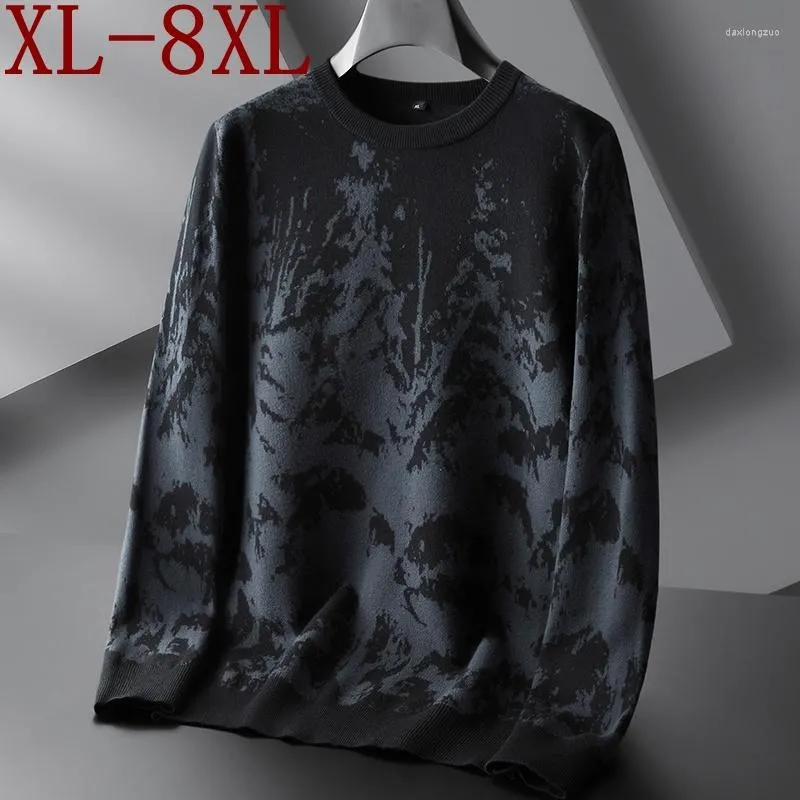 Suéteres para hombre 7XL 6XL 8XL 2023 invierno de alta calidad suéter clásico para hombre de manga larga suéter suelto Casual para hombre mantener caliente Pull Homme