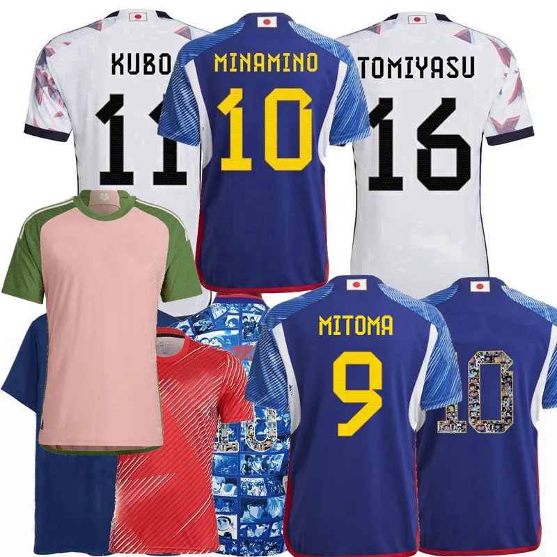 2021 2022 Japan Soccer Jerseys Atom Tsubasa Honda Kagawa Kubo Minamiho Shibasaki Yamaguchi Osako 18 19 20 21 22 Fotboll Män och Barn T-shirts