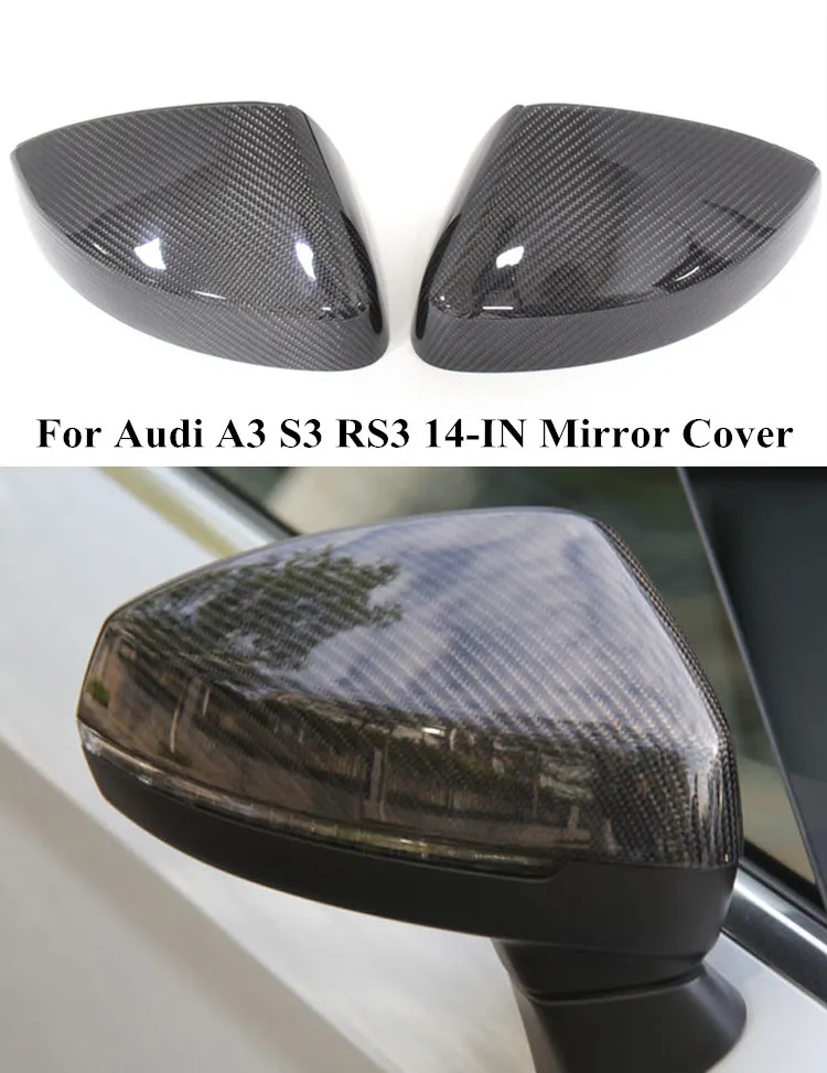 Auto Carbon Faser Rückspiegel Gehäuse für Audi A3 S3 RS3 2014-IN Seite Flügel Abdeckung Kappen