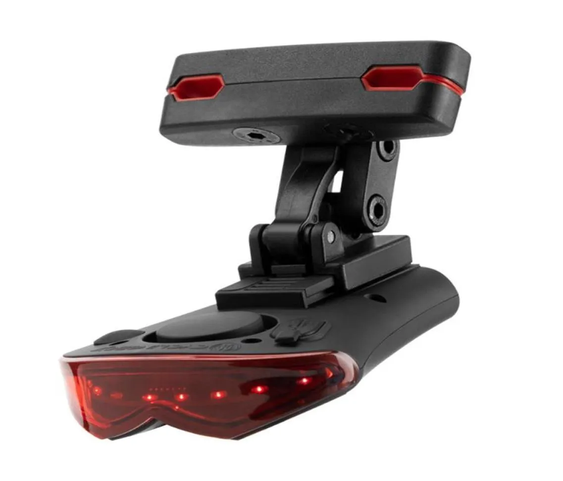 Luzes de bicicleta Controle remoto sem fio Bicicleta Luz traseira recarregável Antitheft Alarme Lamp Portable Mountain6286459