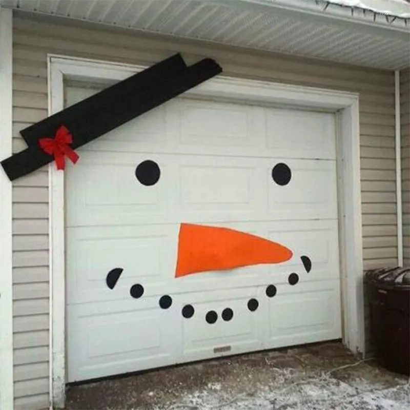 Décorations de Noël 1 pièce/ensemble décoration de bonhomme de neige bricolage porte de Garage extérieure pour la décoration de vacances à la maison