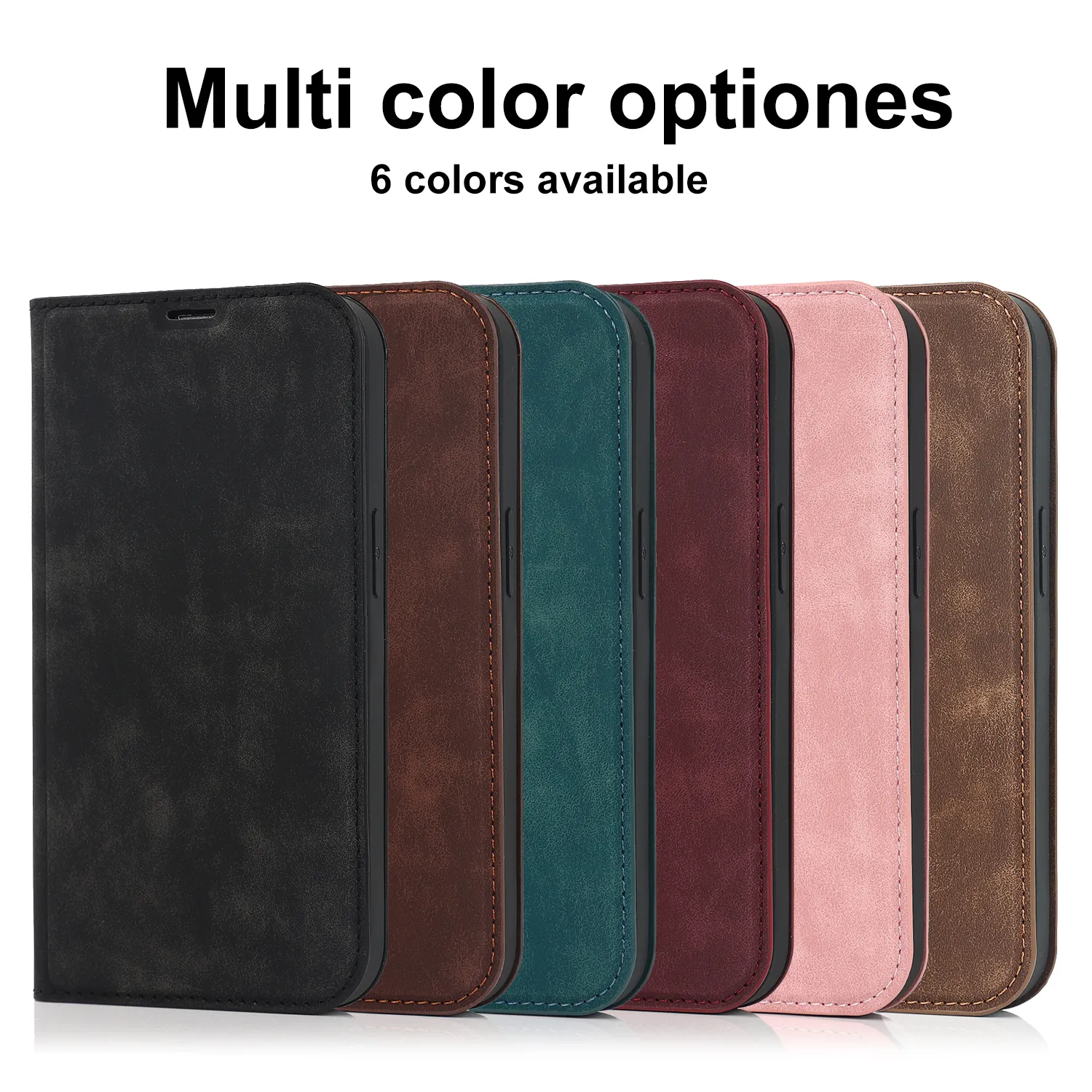 Wallet Phone Cases for iPhone 14 13 12 Pro Max Strong Magnetic Magsafe Wireless Charging PU Leather Flip Kickstand Cover Case