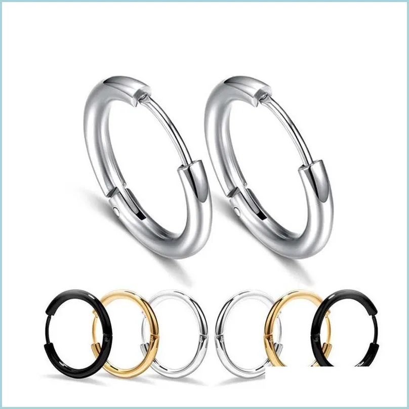 Hoop Huggie Edelstahl Creolen Damen Herren Ohrringe Ohrringe Modeschmuck Drop Lieferung Dhbj0