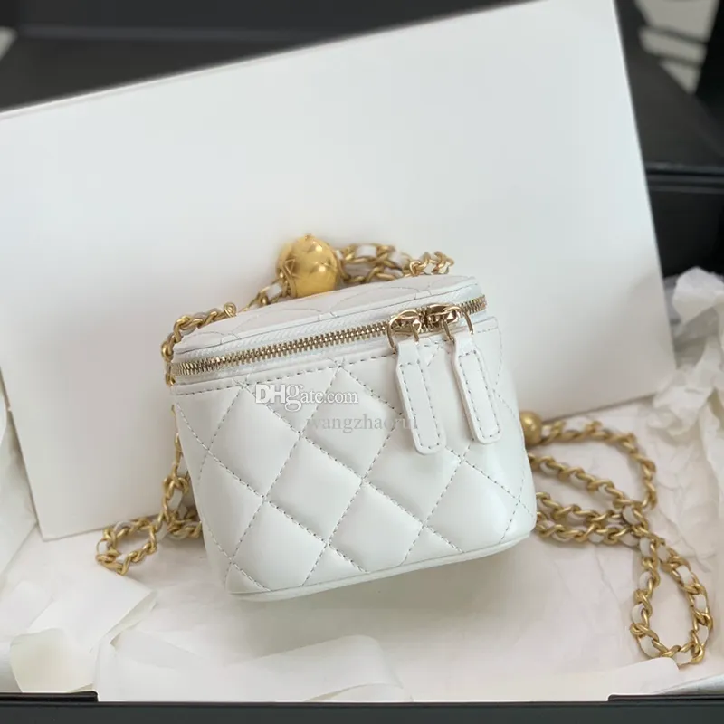 10a spegelkvalitet Small Lambskin Vanity Case Women Luxury Designer Cosmetic Bags Mini Lipstic Case With Box C139295R