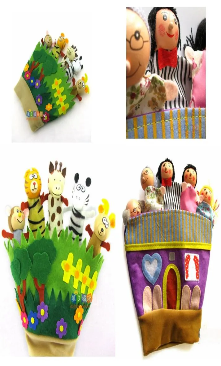 Cloth Plush wooden Animal Forest Glove Finger Puppets family puppets Animal glove Hand Puppets Kids Toys Zebra4509297