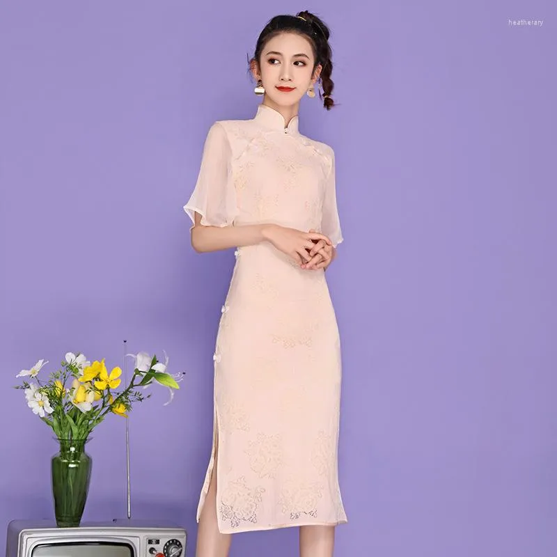 Etnische kleding zomer gemodificeerde Chinese stijl dameskleding boterosie cheongsam retro jong meisje temperament jurk