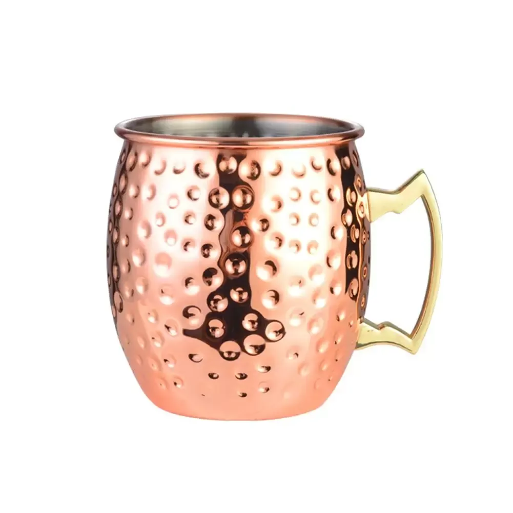 550ml 18 Ounces Hammered Copper Plated Moscow Mule Mug Beer Cup Coffee Cup Mug Copper Plated Canecas Mugs Travel Mug Kitchen