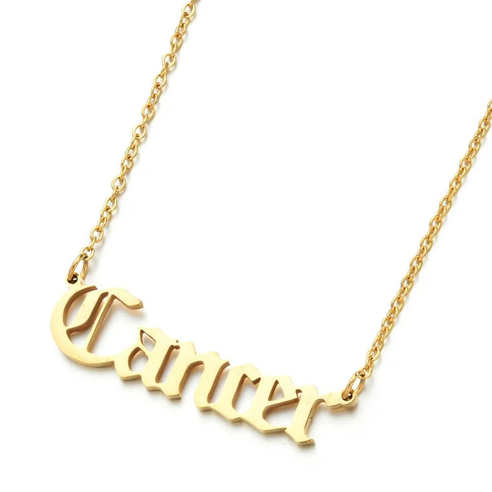 Pendant Necklaces 12 Constell Necklace Stainless Steel Gold Chains Horoscope Necklaces Pendant Women Fashion Jewelry Gift Drop Deliv Dhglc