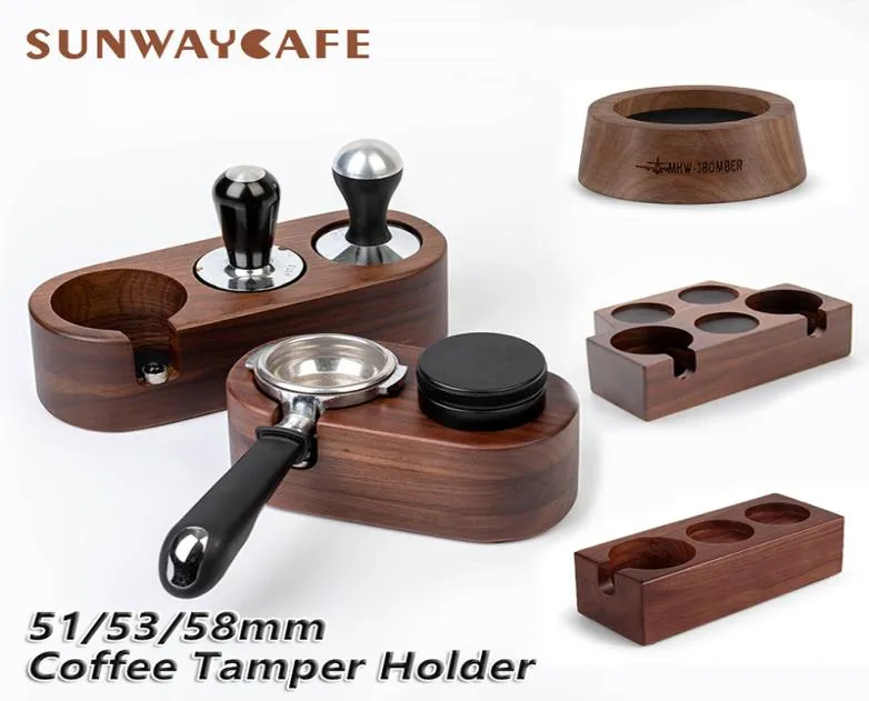Walnut Wood Coffee Filter Tamper Holder Espresso Tamper Mat Stand