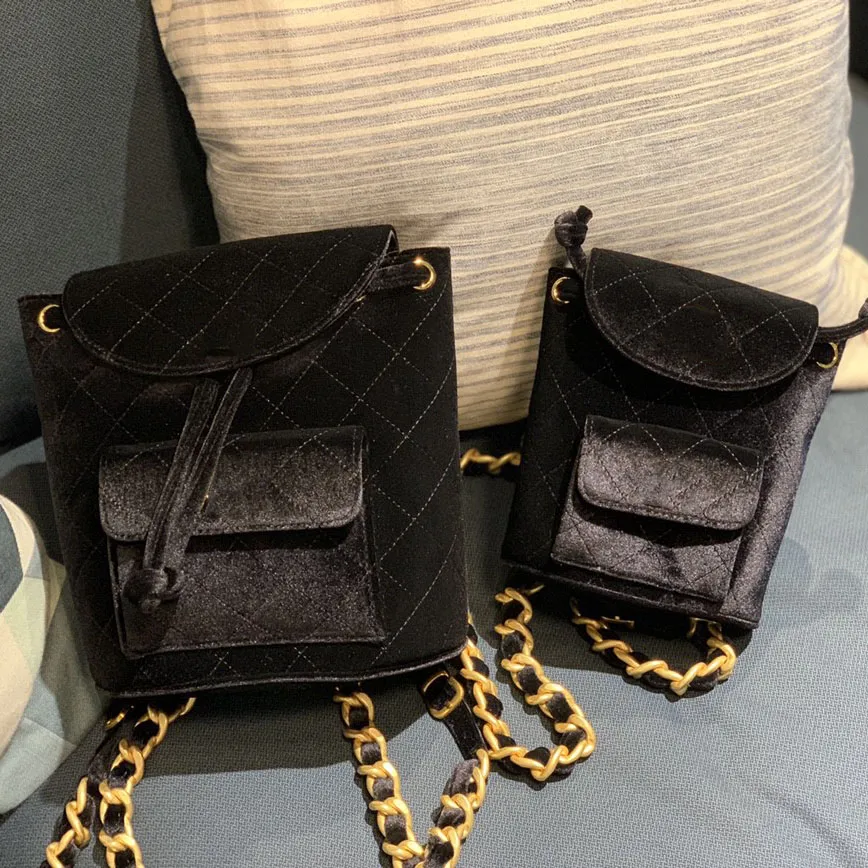 Velvet black cheap backpack