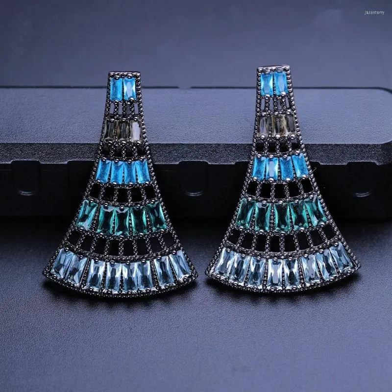 Boucles d'oreilles Ranos multicolore Boho géométrique cristal pierre noir plaqué Brincos Fr Wpmen bijoux de mode EFX0031352