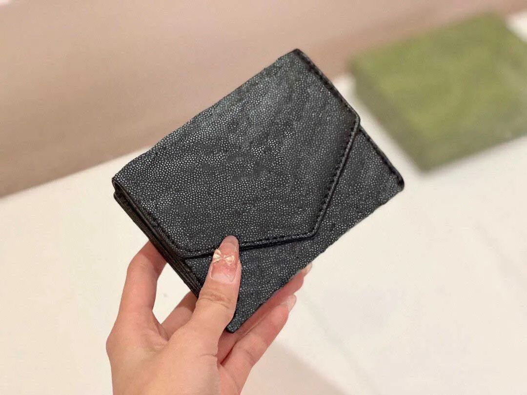 2022High quality most fashionable designer wallet Caviar grain cowhide cards and coins famous women wallets leather pursse card holder coin purse