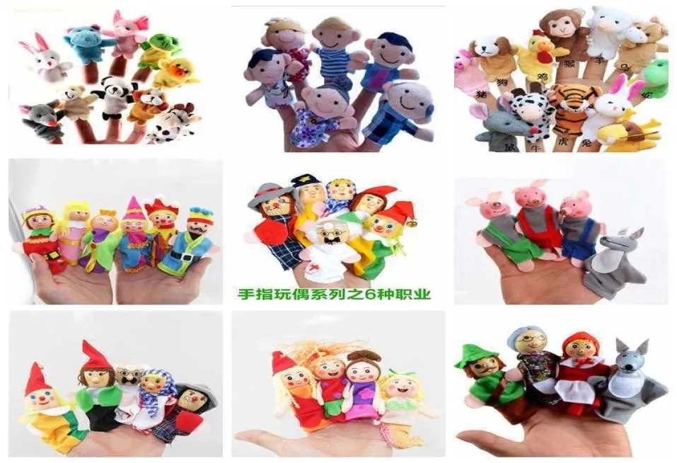 NoRepeat 10 pcs mix Finger Puppets Baby Mini Animals Educational Hand Cartoon Doll Theater Plush Toys For Children Gifts1521337