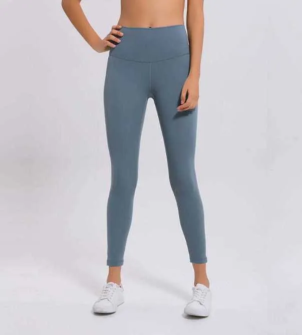 Leggings pour femmes vêtements de gymnastique femmes Yoga aligner pantalon nu taille haute course fitness Sport pantalons d'entraînement serrés sdfdsfpio