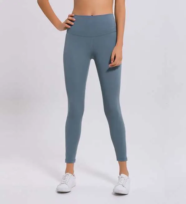 Leggings de mujer Ropa de gimnasia Mujeres Yoga Alinear Pantalones Desnudo Cintura alta Correr Fitness Deporte Pantalones de entrenamiento ajustados sdfgdgfgh