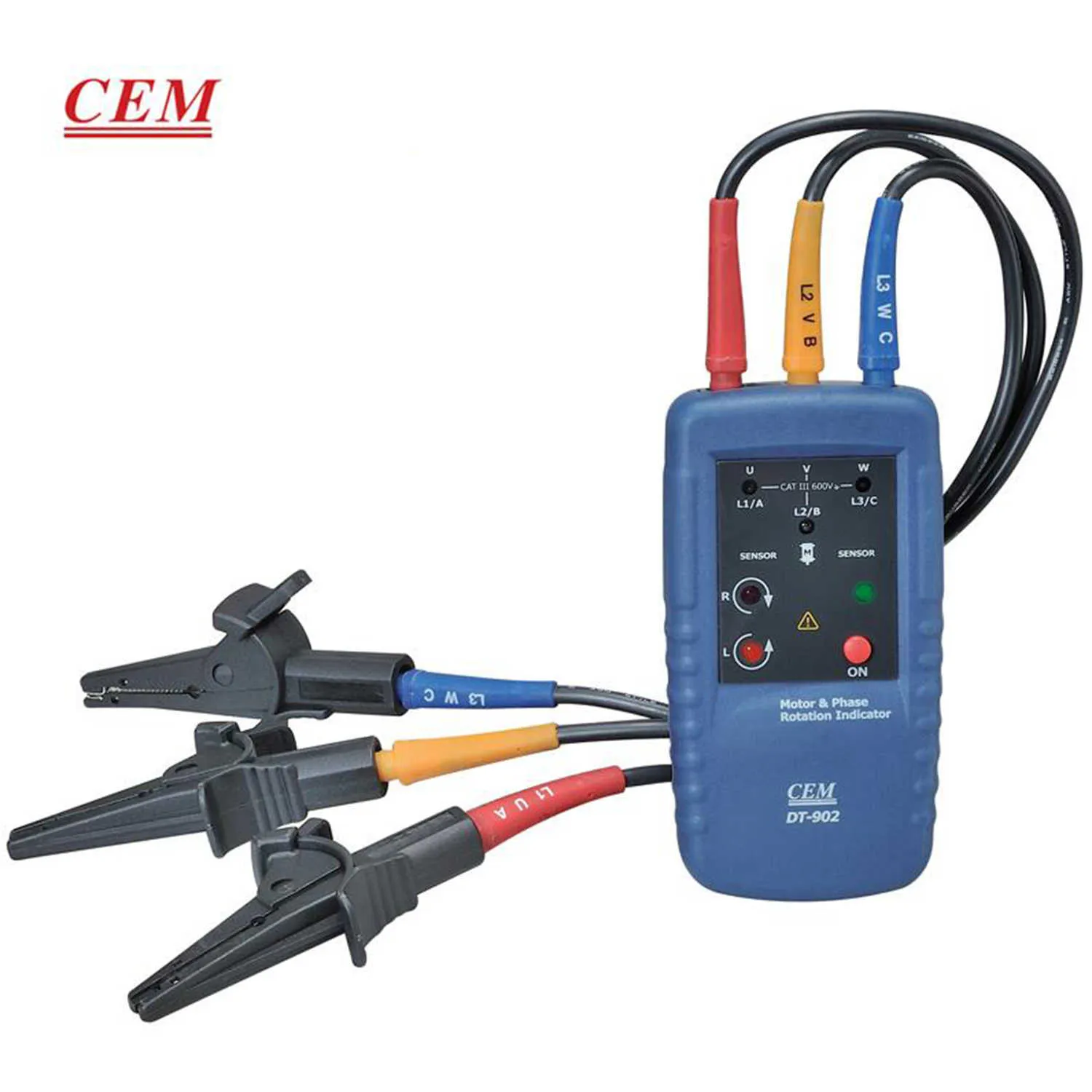 CEM DT-902 Fassekvensmätare Motormagnetfältindikator Digital fasmätare Spänningsfrekvensmätningshand hålls.