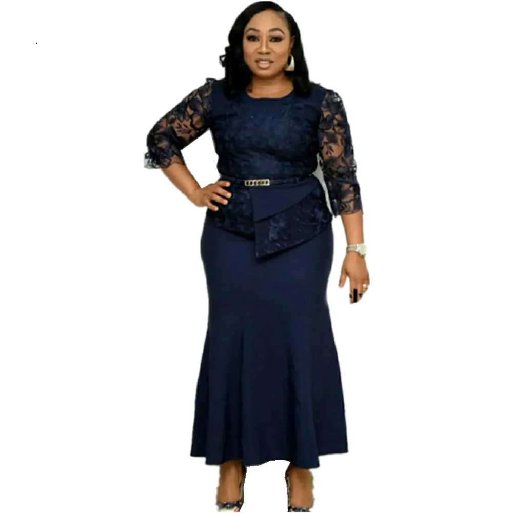 Robes grande taille Style africain et turc Robe grande taille en dentelle pour femmes 221121