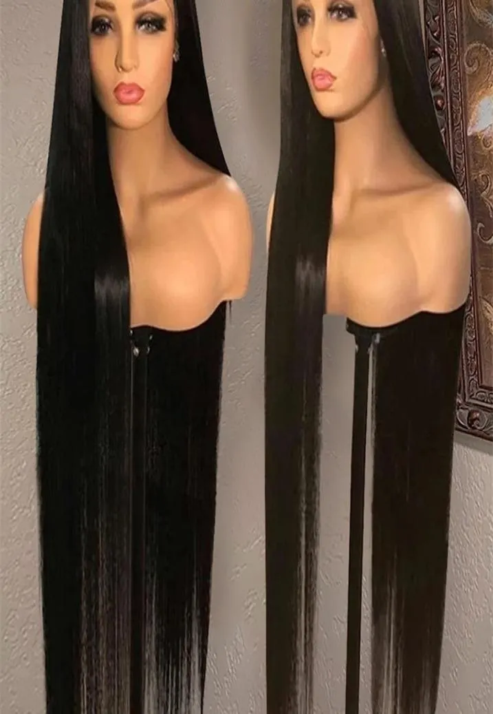 Human Chignons 30 40 Inch Bone Straight Lace Front Human Hair Wigs For Women Brazilian 360 Lace Frontal Wig Human Hair PrePlucked