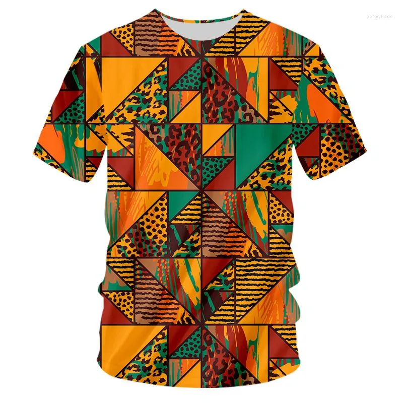 Camisetas masculinas Ifpd Camiseta colorida camiseta de verão novidade animal listra 3d impressão tshirt hip-hop casual-gobes top size plus size