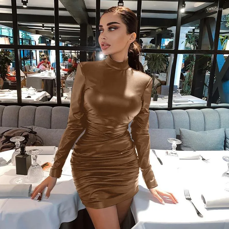 Vestido cuero manga larga outlet