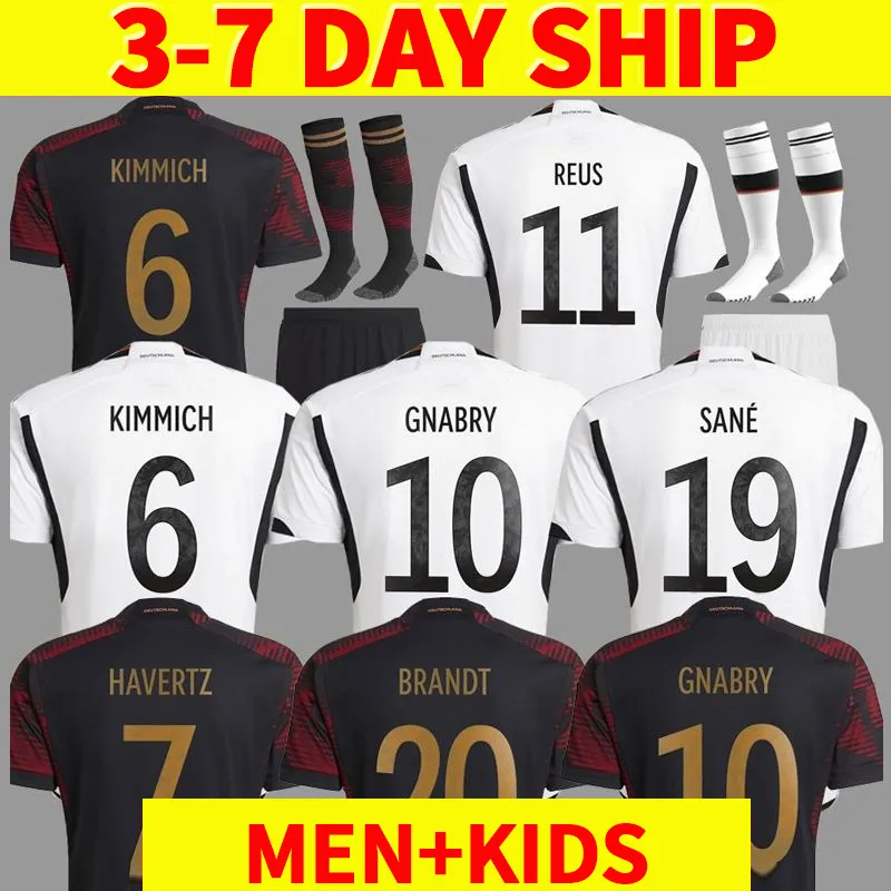 2022 Футбольные майки Германии Хаммелс Крус Вернер Мюллер мальчики сформируют футбольную рубашку T gotze sanea khedira reus nemerg