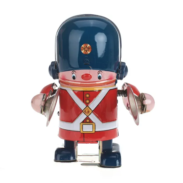 Wind Up Soldier Cymbals Robot Model Toy Clockwork Toy Collectible Gift With Key