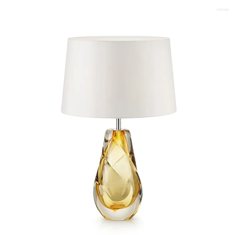 Table Lamps Nordic Lamp Glass Glazed Desk Living Room Bedroom Office Amber Color Light Loft Vase Dining Luminaire