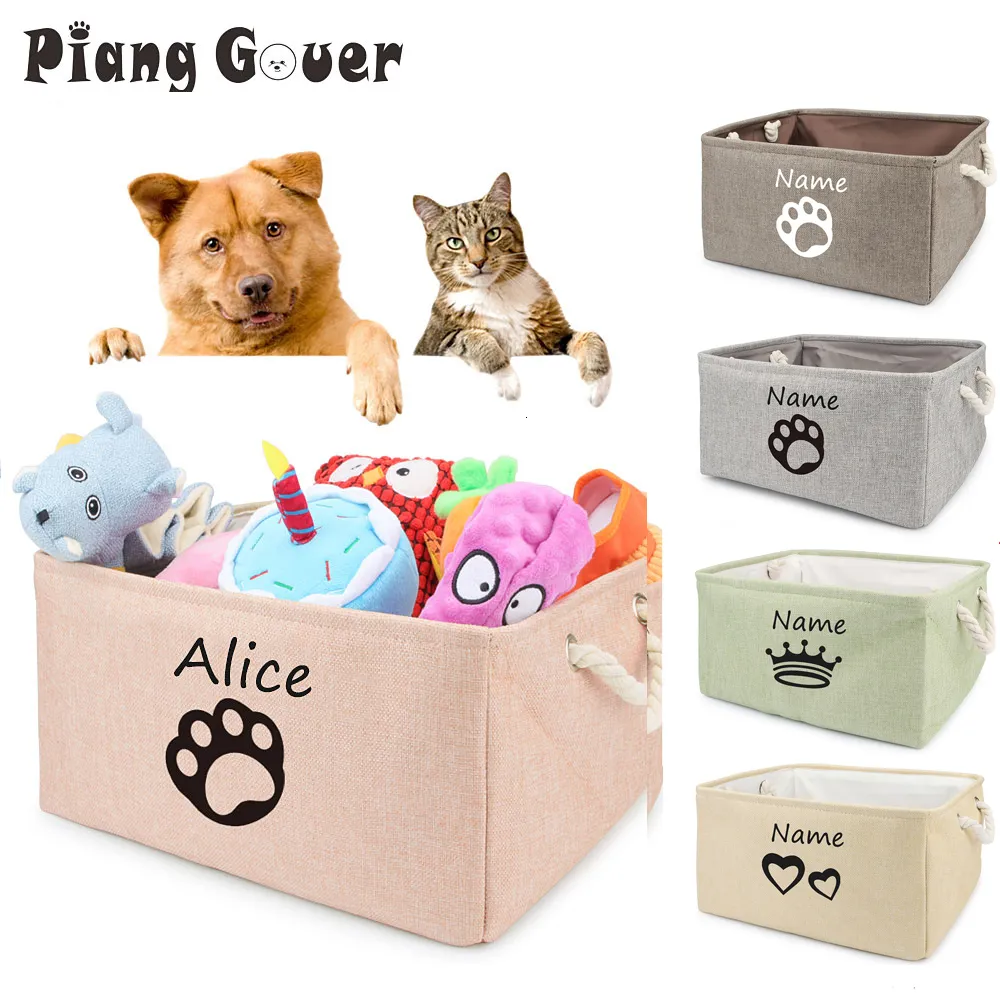 Jouets pour chiens mâche panier patte personnalisé boîte de rangement pour jouets pour animaux de compagnie pour vêtements produit de chat personnalisé avec nom 221122