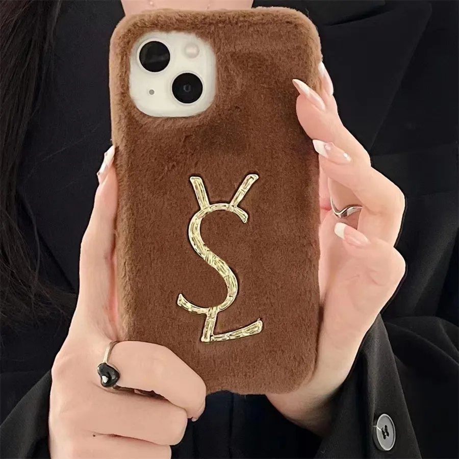 Designer Phone Cases Brand Y Womens Mens Cases Luxurys letter Trend Phonecases Iphone 14 Case 13 12 Six Colors Fluffy felt Mobile Phone Case