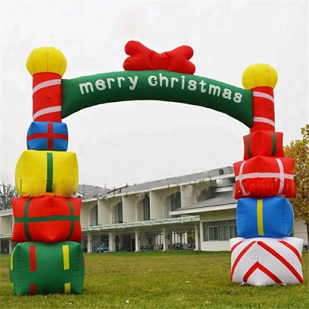 クリスマス インフレータブルアーチ サンタ 工場直接クリスマス広告インフレータブルサンタアーチキャンディ