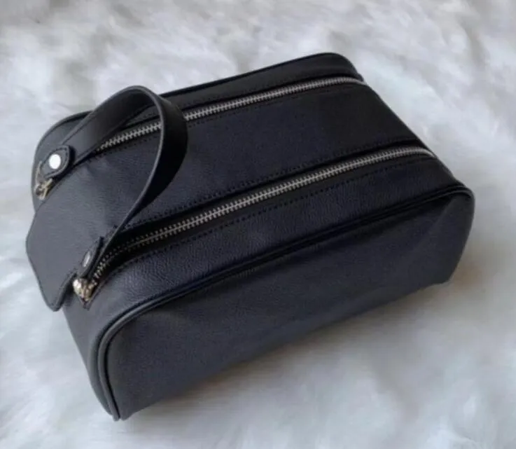 Bolsa feminina de viagem para banheiro, designer, bolsa de mão, zíper duplo, capacidade de couro, bolsas cosméticas, produtos de higiene pessoal, bolsas de maquiagem