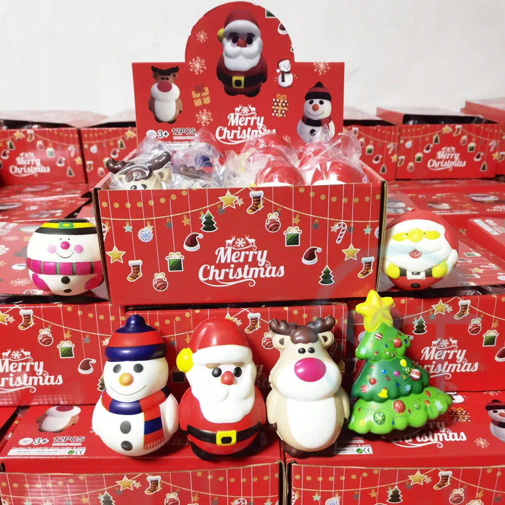 Juguetes de Navidad Mochi Squishy Toy para niños Party Favors Squishy Stress Relief Birthday Goodie Bag Stocking Classroom Prizes