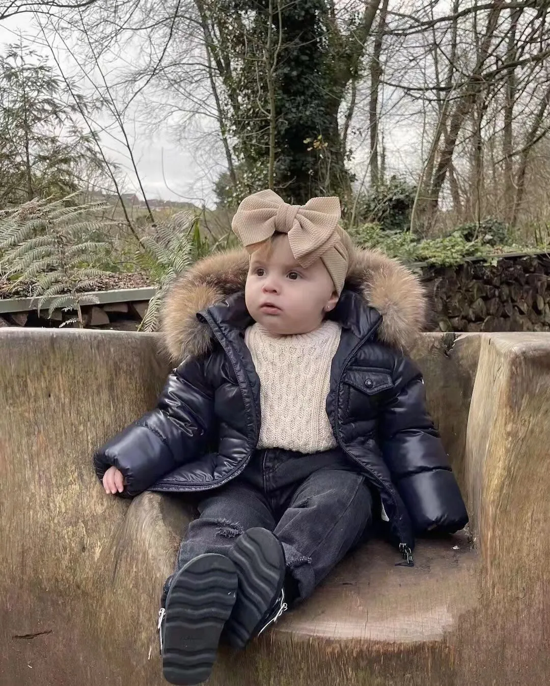 Bébé enfant designer vêtements enfants manteaux vêtements manteau designer vêtements de luxe avec des lettres à capuche épais vêtements d'extérieur chauds fille garçon tricot broderie meilleure qualité