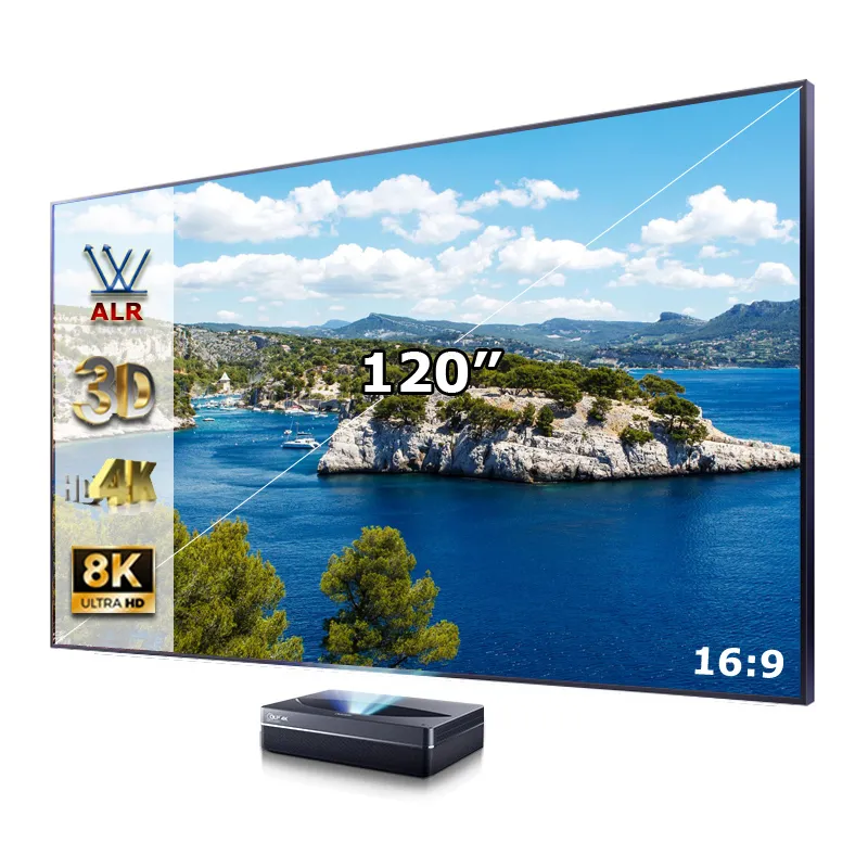 ALR UST 120 Ultra Short Throw Projector Screen Grey Fixed Frame T Prism