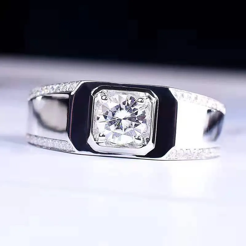 18K vitguld diamantring moissanit band ringar imitation diamant ring flicka klassiska män titan stål designer för kvinnor lyxiga gåvor kvinna flicka juvelery