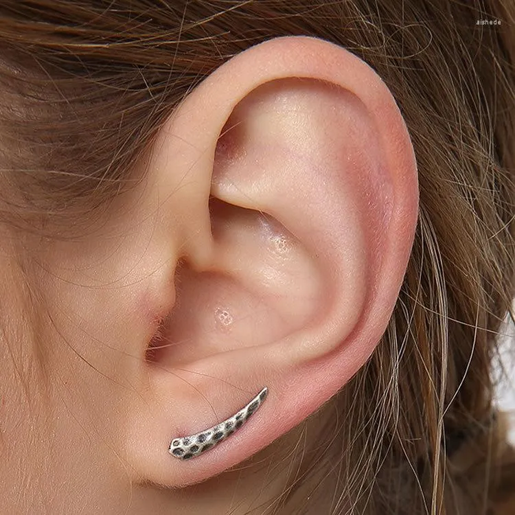 Backs oorbellen S925 Sterling Silver Minimalistisch Cool Clip Fashion Punk Ear Sieraden