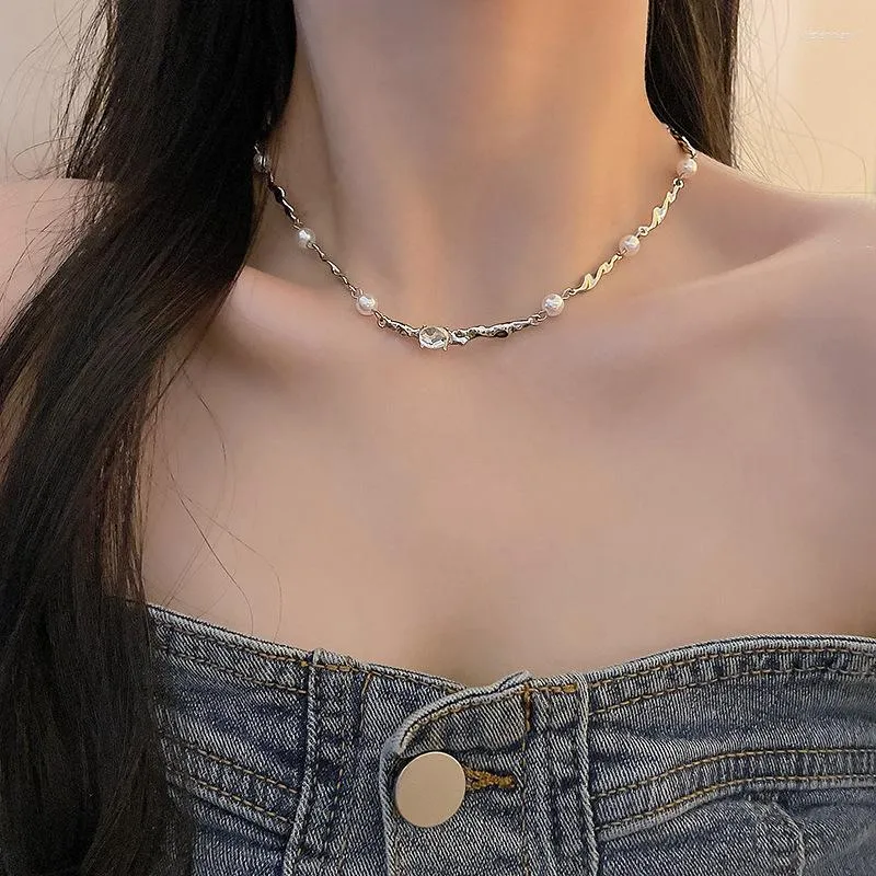 Kedjor f￤rgglada l oregelbunden unik design silverf￤rg legering clavicle kedja temperament halsband f￶r kvinnor coola tjej fina juveler g￥vor