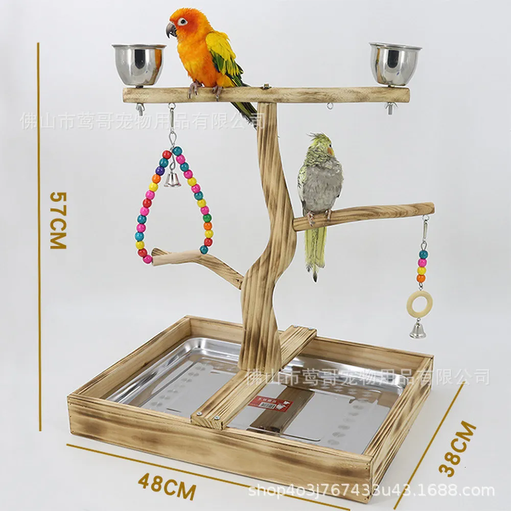 Birdcage Feeder Und Chew Toy Für Papageien Naturholzstandplattform, 2024  Version Von 136,45 € | DHgate