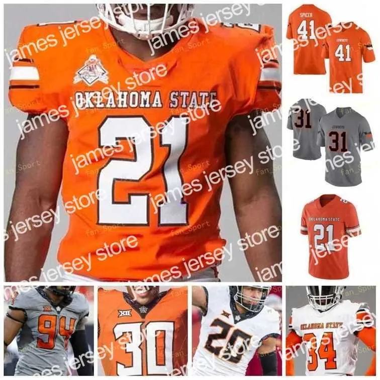 American College Football Wear Nik1 Oklahoma State OSU Football Jersey NCAA College 21 Sanders 3