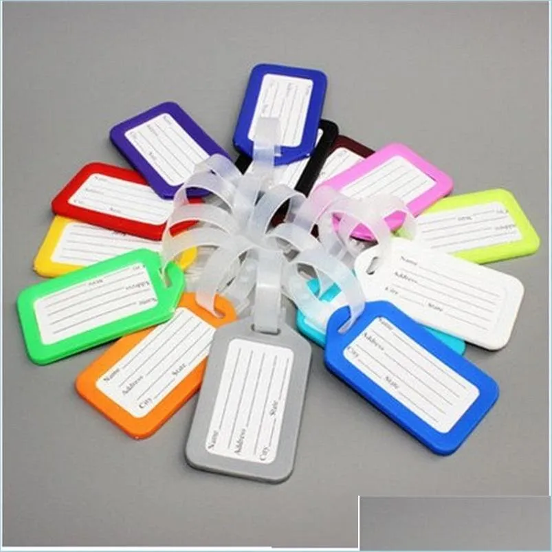 Laundry Storage Organization Pvc Plastic Lage Tag Holder Labels Strap Name Address Id Suitcase Bag Baggage Travel Label Random 295 Dhc8E