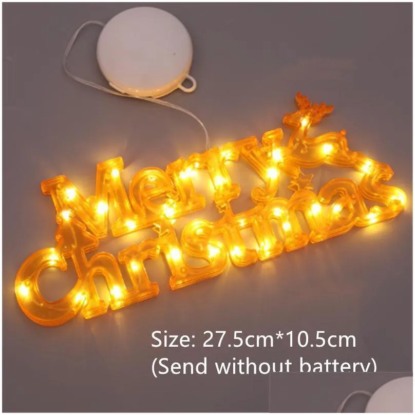 christmas decorations decoration 2022 year xmas merry led letter tag light string fairy garland home noel
