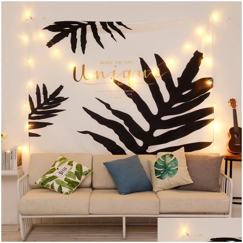 M￥lningar hem tapestry m￥lningar svart vit duk hush￥ll h￤ngande vardagsrum och sovrum dekorativa tygv￤ggskonst bilder dr dh2em