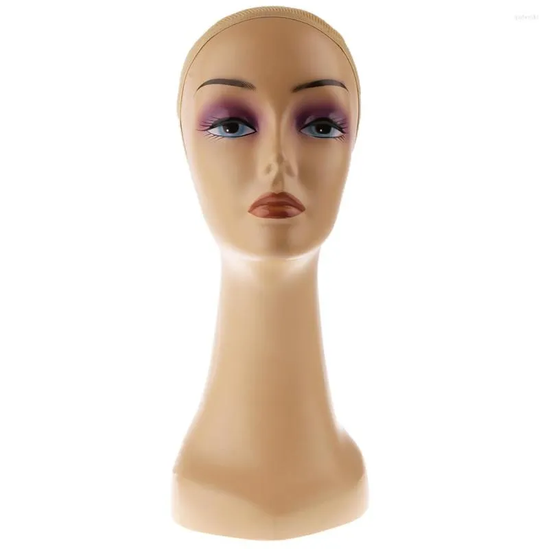 Schmuckbeutel Plastik weiblicher Schaufensterpuppen Manikin Kopfmodell f￼r Per￼ckengl￤ser H￼te Schal Display mit Haarnetz