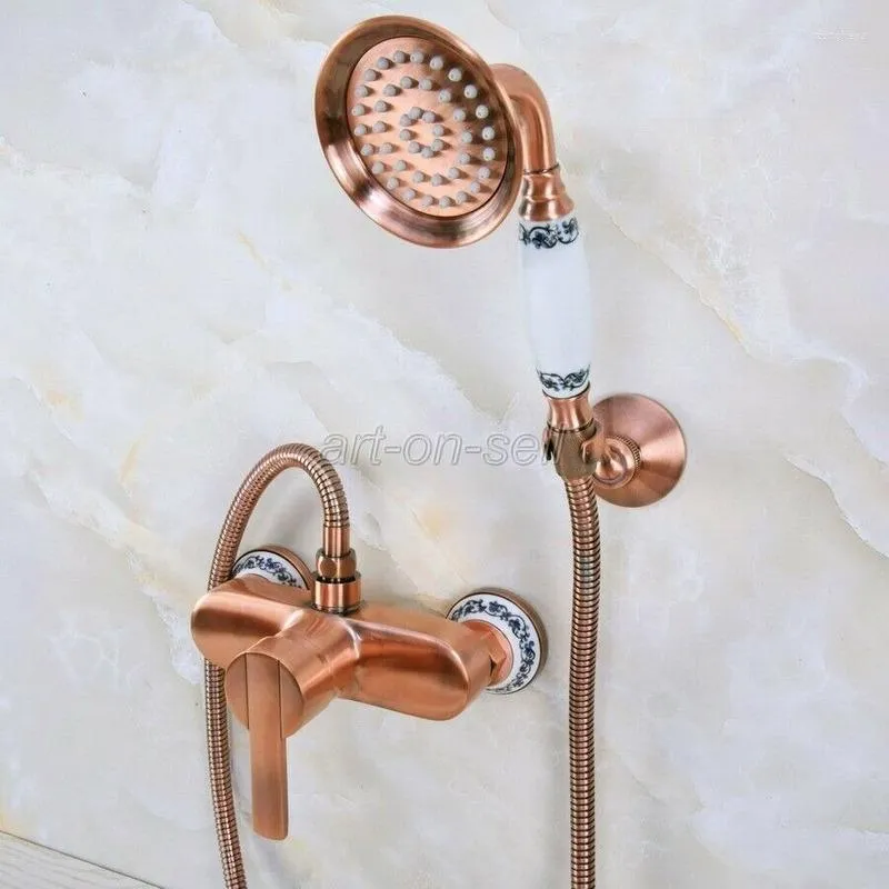 Set di accessori per il bagno Accessori per il bagno Rubinetto per scarpe a parete in rame placcato con superficie per doccia