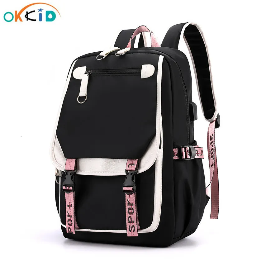 Mochilas OKKID niños bolsas escolares para niñas niños bolsa de libros lindo rosa mochila regalo impermeable grande adolescente 221122