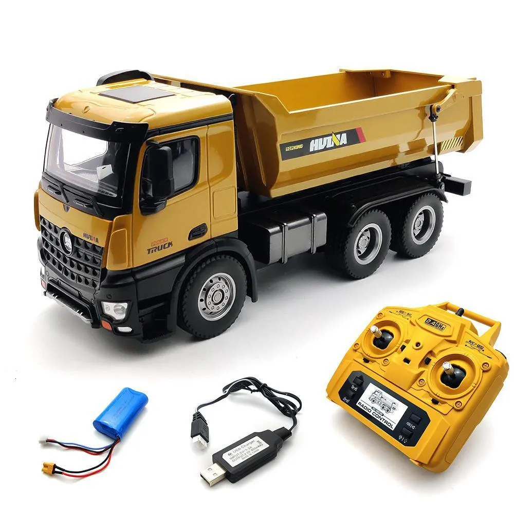 Electric RC Car Huina 1582 GROTE Schaal 1 14 Tien Kanaals Afstandsbedsing Legering Duck Mine Vervoer Dumper RC Toys dla dzieci 221122