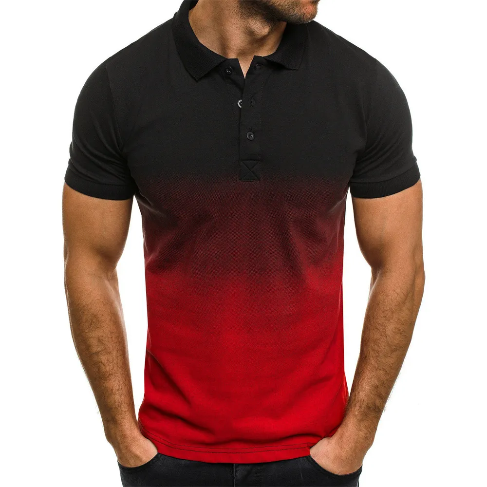 Polos à manches courtes pour hommes, vêtements de couleur contrastée, Streetwear d'été décontracté, hauts à la mode, 221122