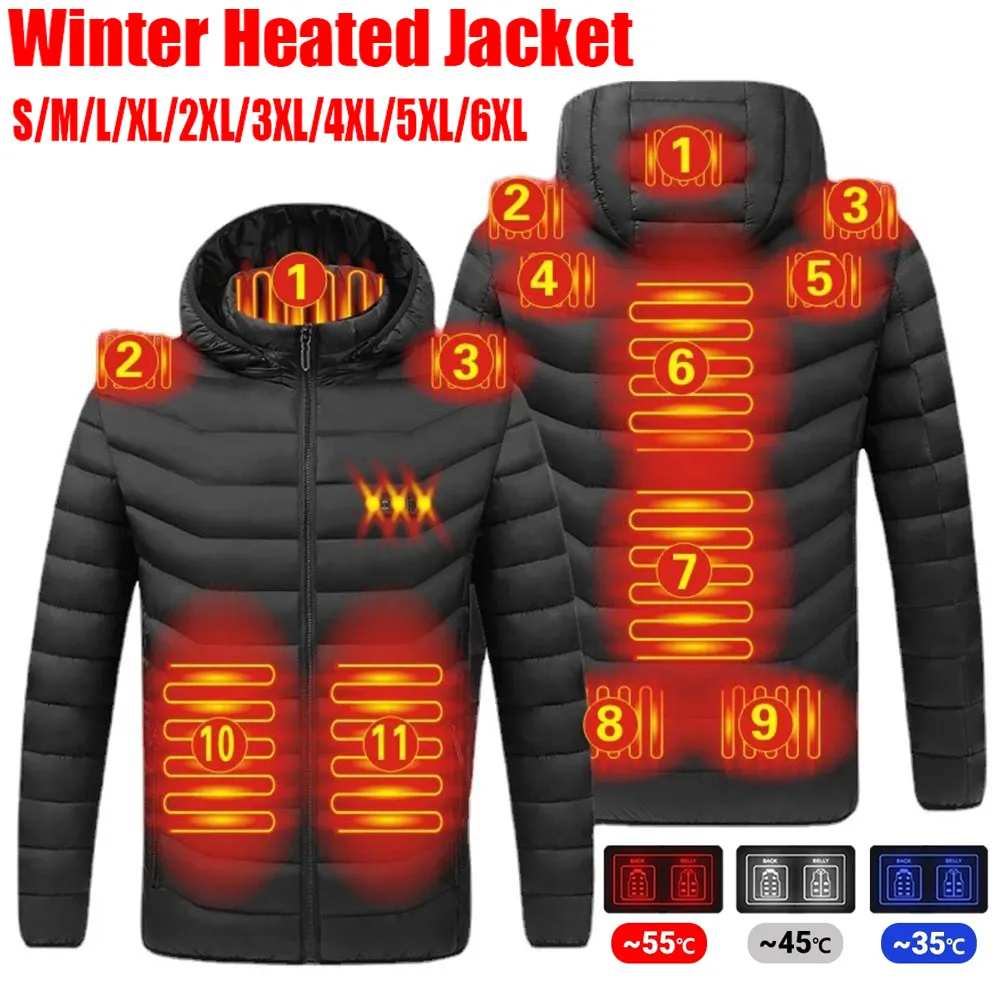 Vestes pour hommes 11 zones veste chauffante USB femmes hiver extérieur chauffage électrique sports chauds manteau thermique vêtements gilet chauffant 221122